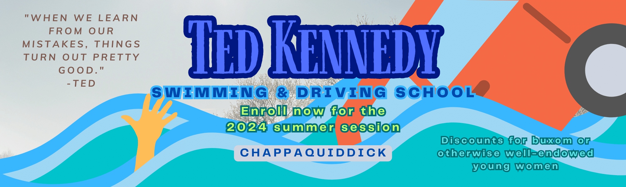 Ted Kennedy Swimming Advertisement